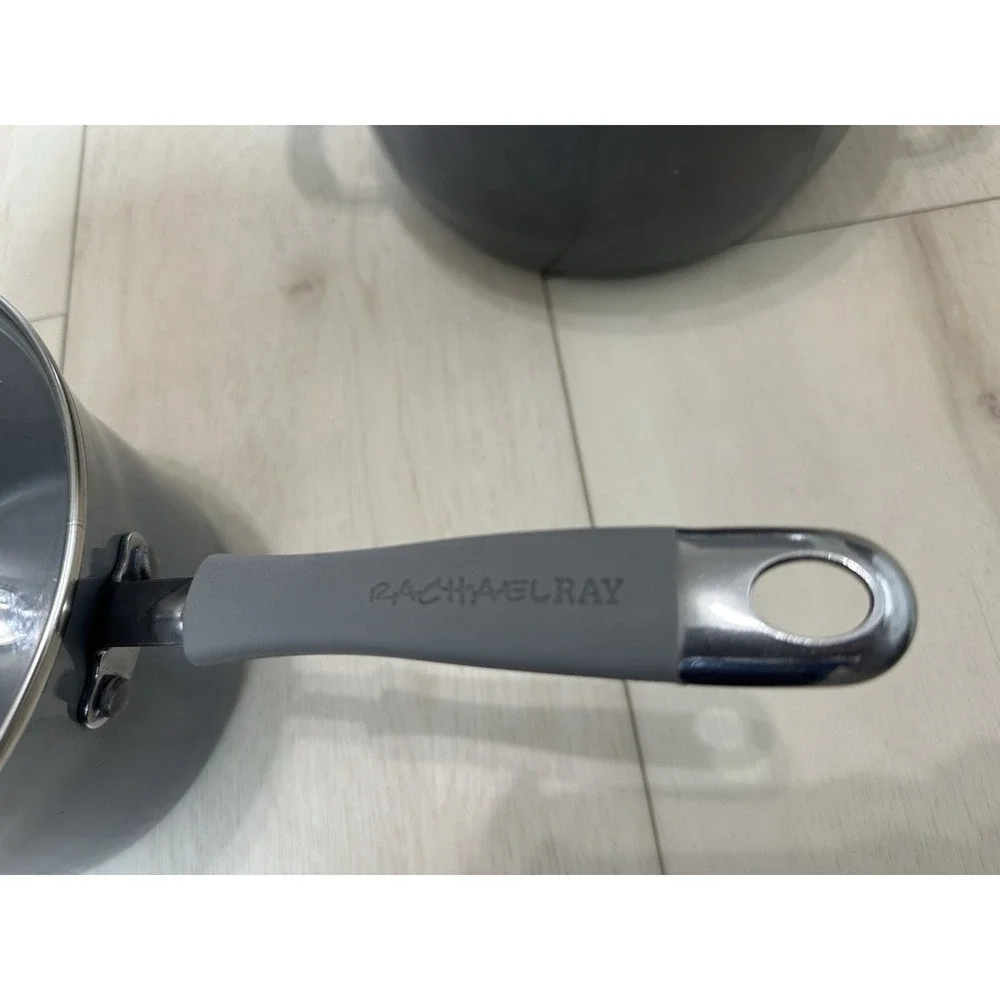 Rachael Ray Porcelain Nonstick Pot & Pan Set 2 Fry Pans & Stockpot